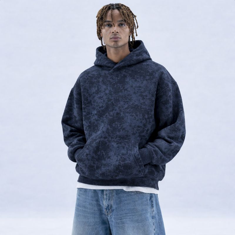 STRATTO Textured Dark Navy Hoodie